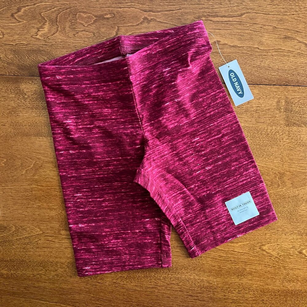 Old Navy berry space dye bike shorts M 8 NWT